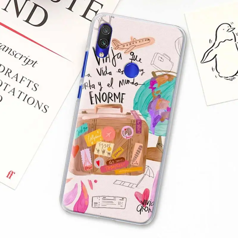 Карта мира самолет Дорожный Чехол для телефона для Redmi Note 5 6 7 8 Pro 8T S2 GO Redmi 7 7A 8A K20 Pro 6 6A 5 Plus жесткий чехол