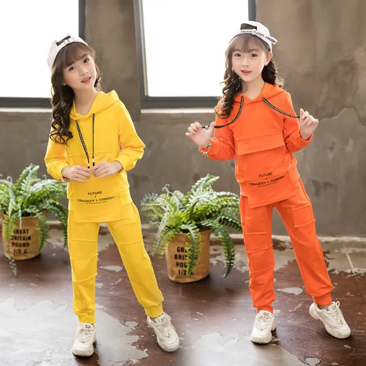

Girls 2020 Spring Clothing New Style Fashion Children Sports Leisure Suit Big Boy Casual Korean-style Two Pieces Spring And Autu