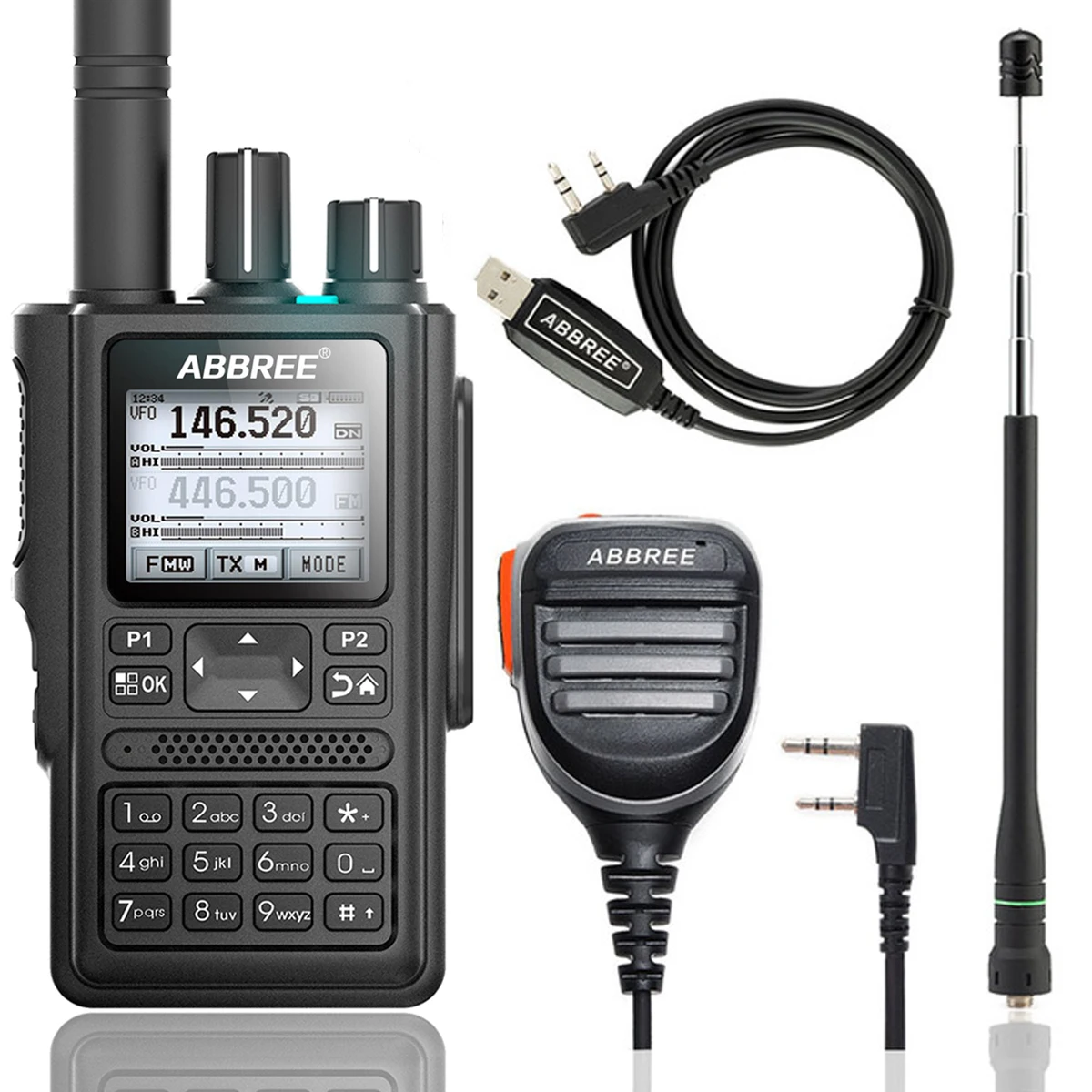 ABBREE AR-F8 gps Высокая мощность рация все полосы(136-520 МГц) Частота/CTCSS обнаружения 1,77 lcd 999CH 10 км большой диапазон - Цвет: as picture 1