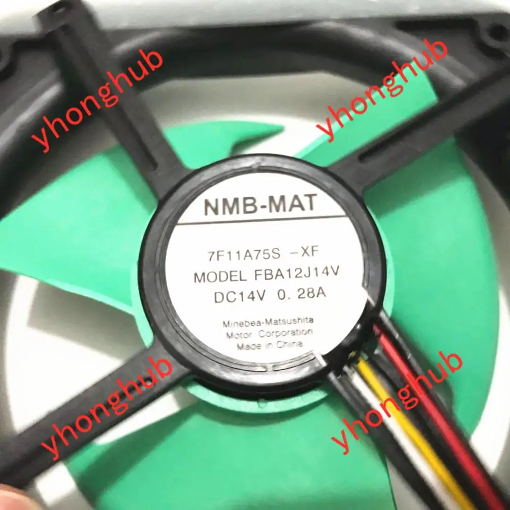NMB MAT FBA12J14V 7F11A75S холодильник вентилятор DC 14 0.28A 125x125 мм 4