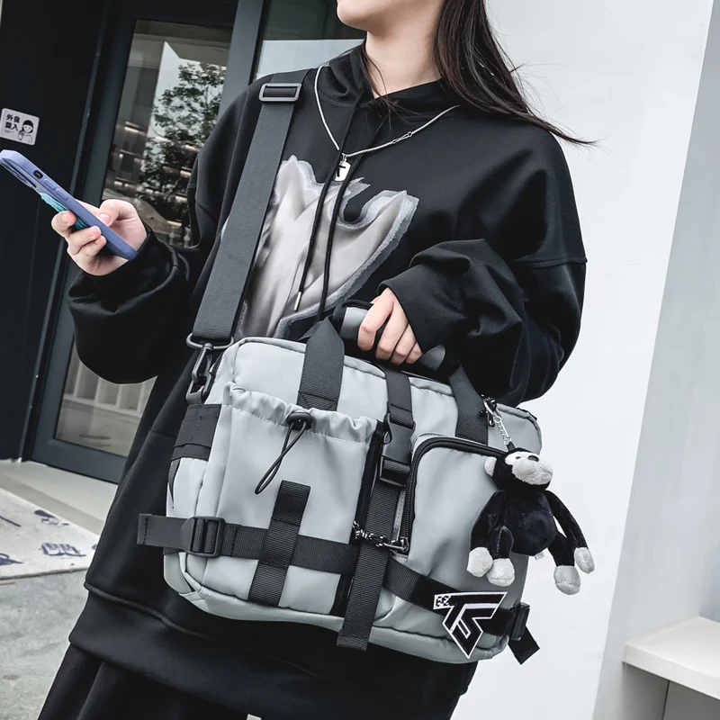 

Original Uoct.all Moto&biker Style Bag Female Students Korean Harajuku Shoulder Bag Retro Postman Bag Cartoon Messenger Bag