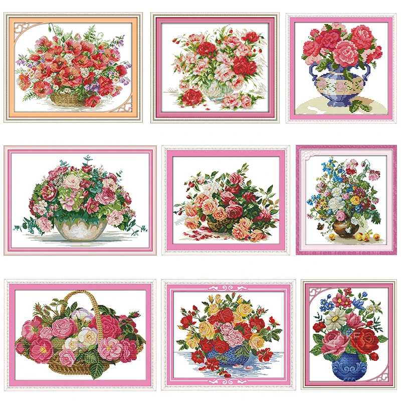 Kruissteek kits, Awesocrafts De herfst van vier seizoenen 0utside The Window Easy Patterns Cross Stitching Borduurkit levert Kerstmis, geteld