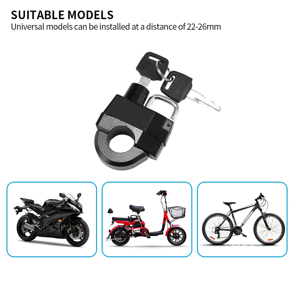 1Pcs 7/8'' 22mm Anti-Theft Motorcycle Helmet Lock Security for Honda Yamaha Kawasaki Suzuki KTM Universal Durable |