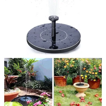 

1set Round Solar Fountain Water Pump Pool Decor 2.4W Outdoor Landscape Garden Pond Auto Spray Bird Bath Fish Tank 10V Dia 16cm