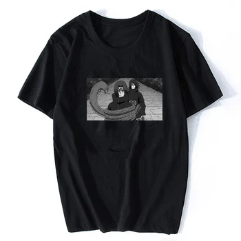 

Naruto Harajuku Japanese Anime Uchiha Itachi Printed Wear Mens Hiphop Rap Star Cool T-shirt Short Sleeve Cotton Tee Top Vintage