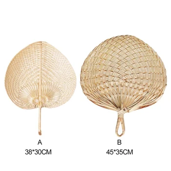 

Natural Hand Weaving Palm Leaf Fan Chinese Style Handmade Palm Fan Home Decor Vintage Cool Fan Summer