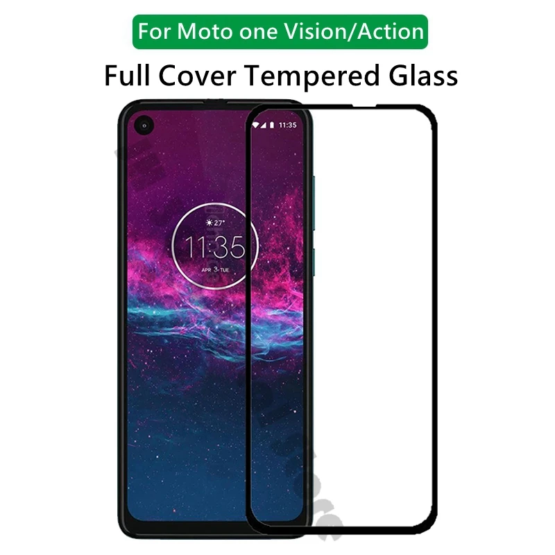 2 упаковки полное покрытие из закаленного стекла для Motorola Moto One защита экрана 9H на
