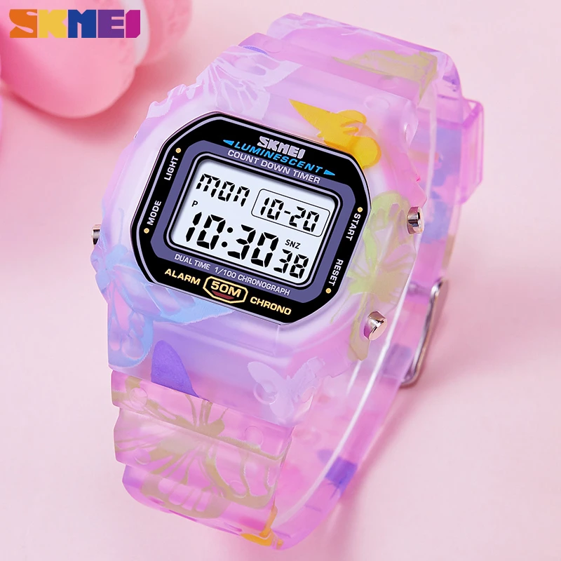 Skmei Warna Warni Fashion Jam Tangan Wanita Pu Transparan Shockproof Remaja Gadis Jam Tangan Digital Tahan Air Reloj Mujer 1627 Wanita Jam Tangan Aliexpress