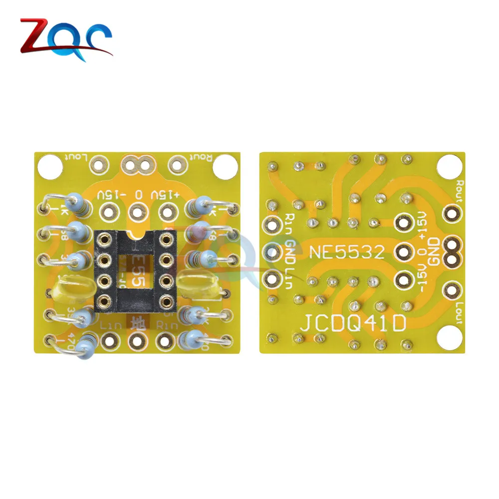 Двойной OP Amp плата предусилителя DC усиления PCB для NE5532 OPA2134 OPA2604 AD826