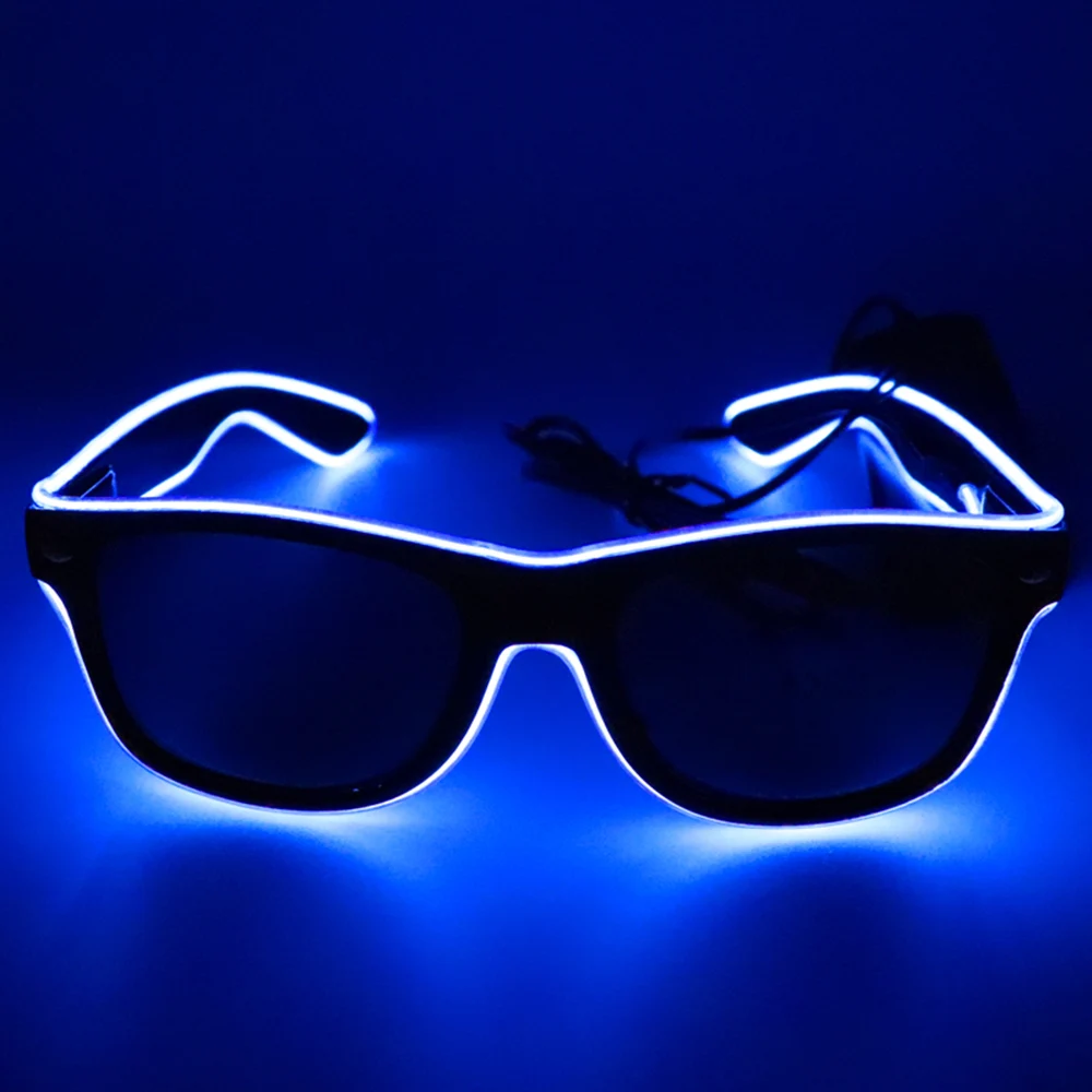 Красный светодиодный Оски с подсветкой El Wire Neon Rave светодиодный очки для вечерние мерцающие светящиеся вечерние светодиодный Очки на Хэллоуин