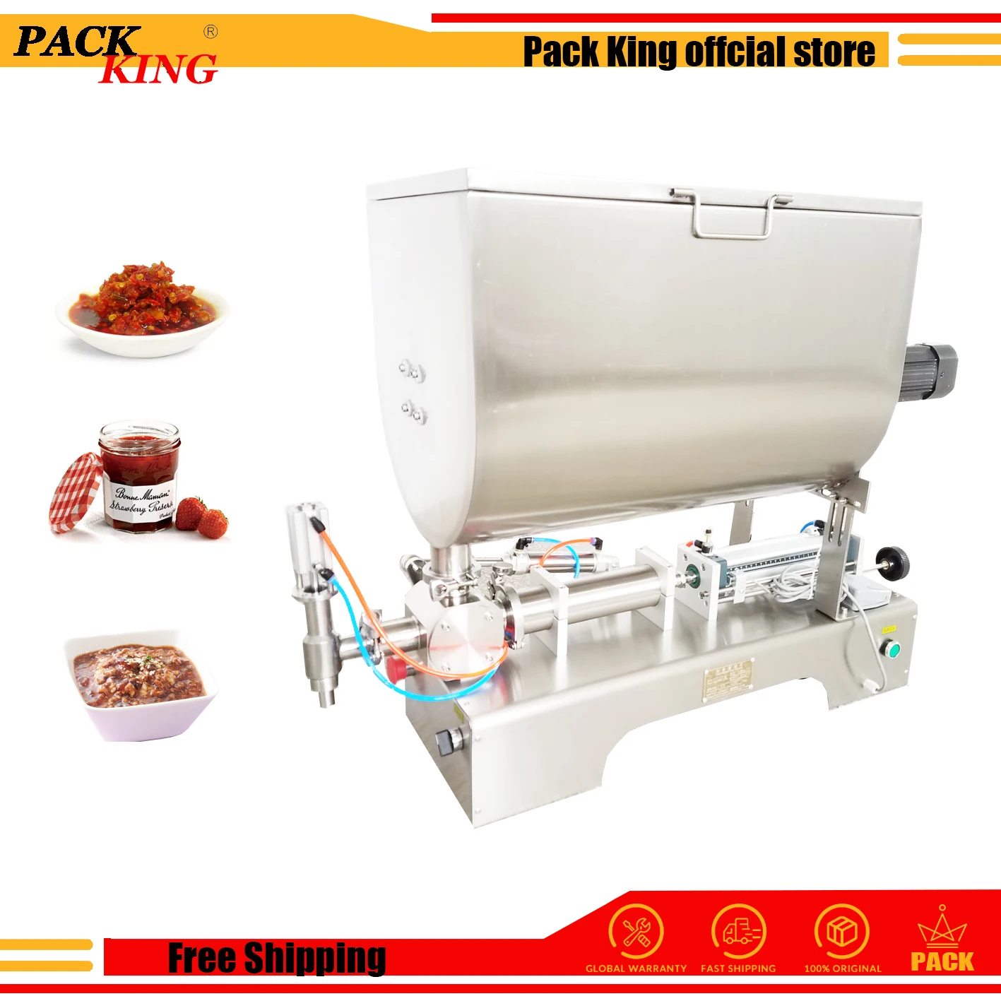 Hot Pepper Chilli Sauce Filling Machine Mixing Hopper Cayenne Soybean