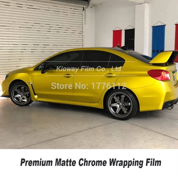 

Highest quality gold car wrapping roll Satin gold wrap vinyl matte chrome Vinyl wrap Car Wrap Bubble Free quality Warranty
