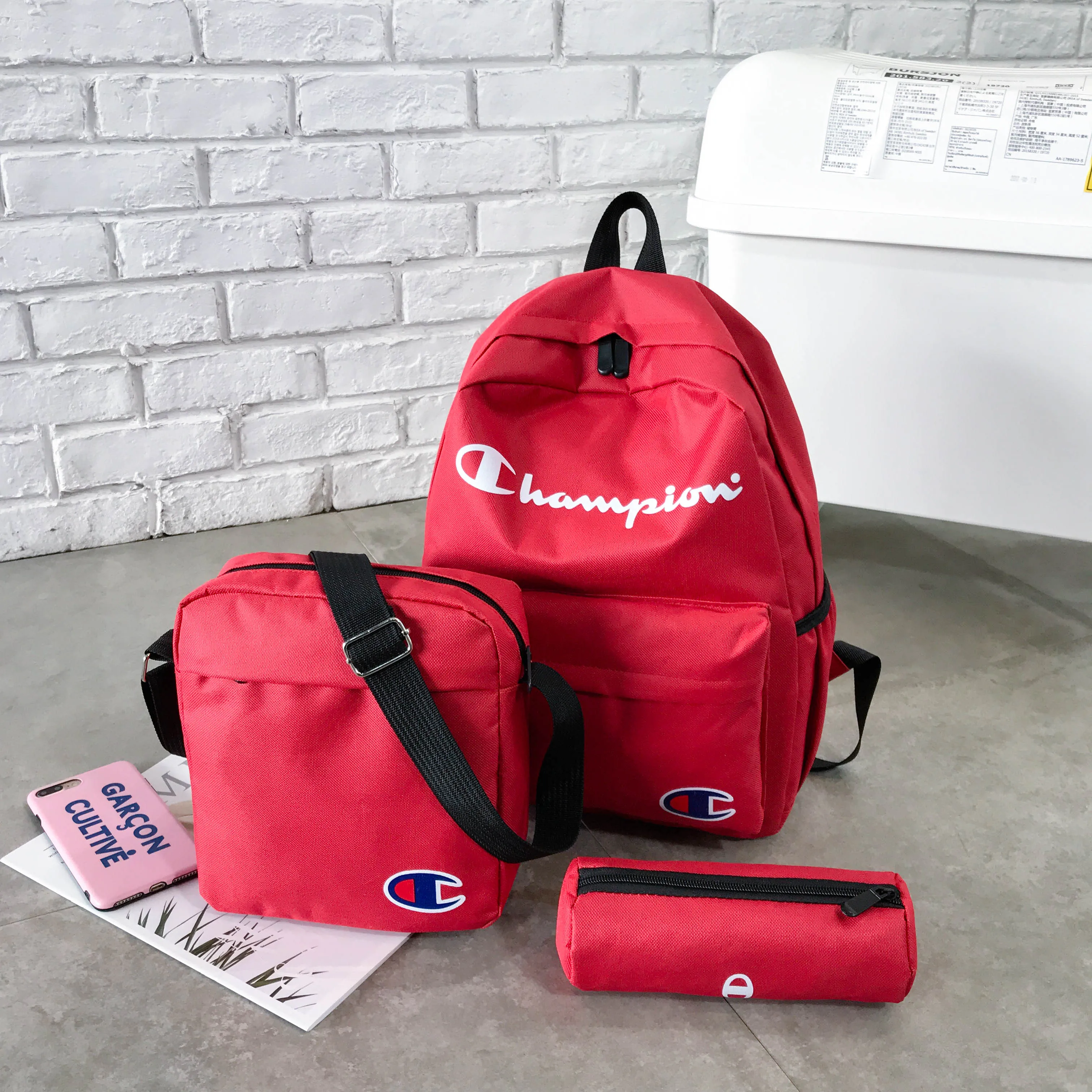 

Wholesale New Style Champion Oxford Cloth Backpack WOMEN'S Bag Printed Backpack Korean-style Computer Bag Middle School Stu