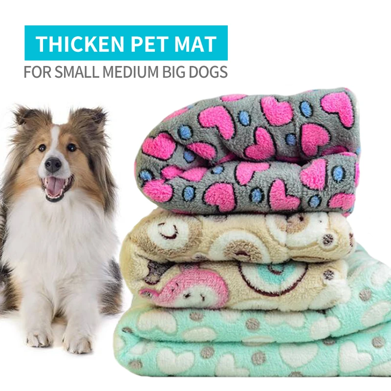 

Dog Cat Mat Printing Coral Fleece Thicken Autumn Winter Warm Soft Pet Bed For Small Medium Big Dogs Shu Velveteen Pets Supplies