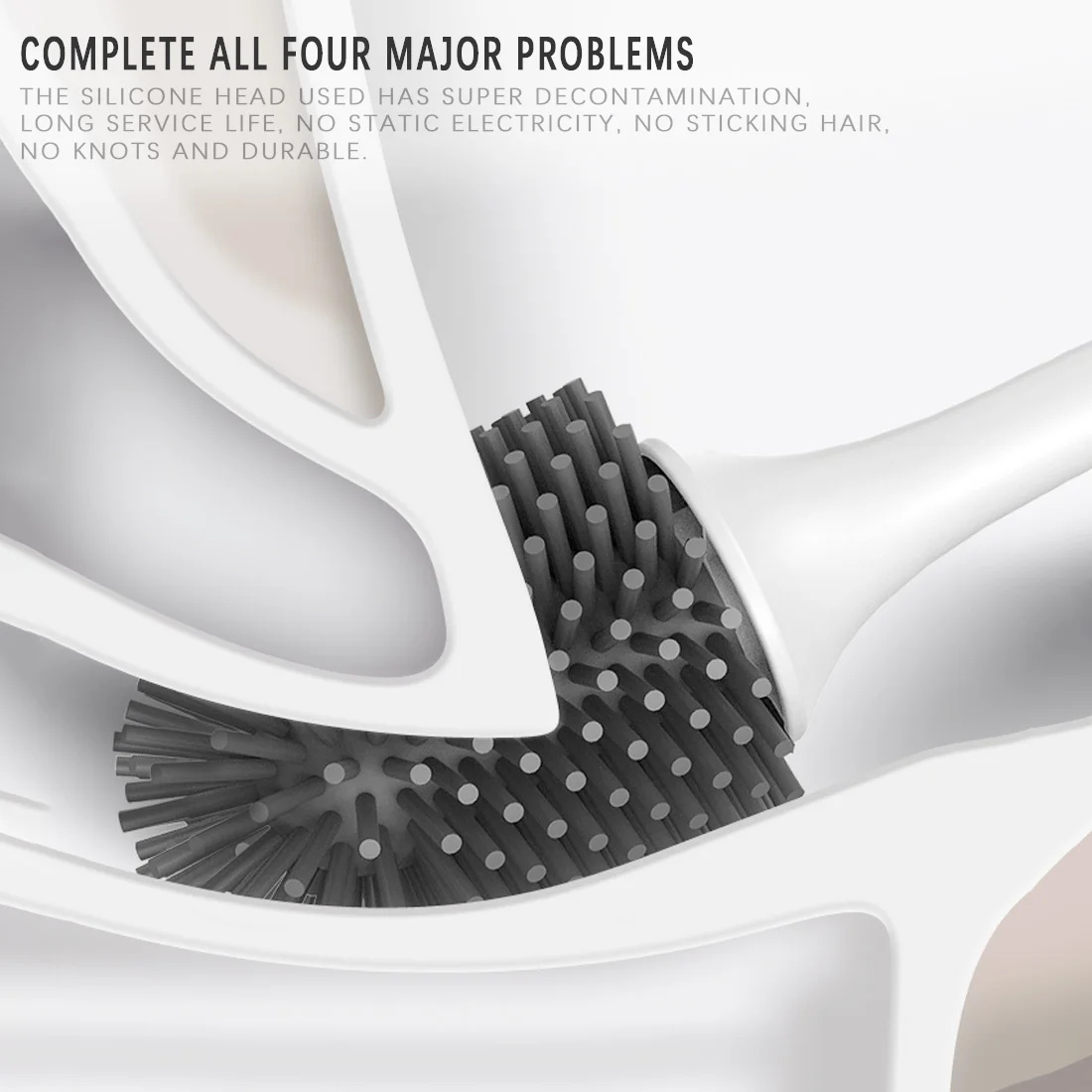 

Bathroom Cleaning Bowl Holder Tool Set Wall Mounted Floor Standing Silicone TPR Toilet Bowl Brush With Soft Bristles Handle