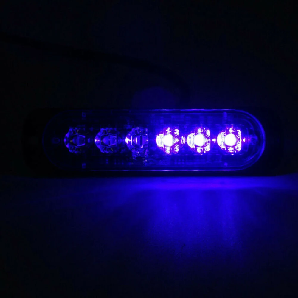 

6x Blue 6 LED Car Truck Emergency Beacon Warning Hazard Flash Strobe Light Bars