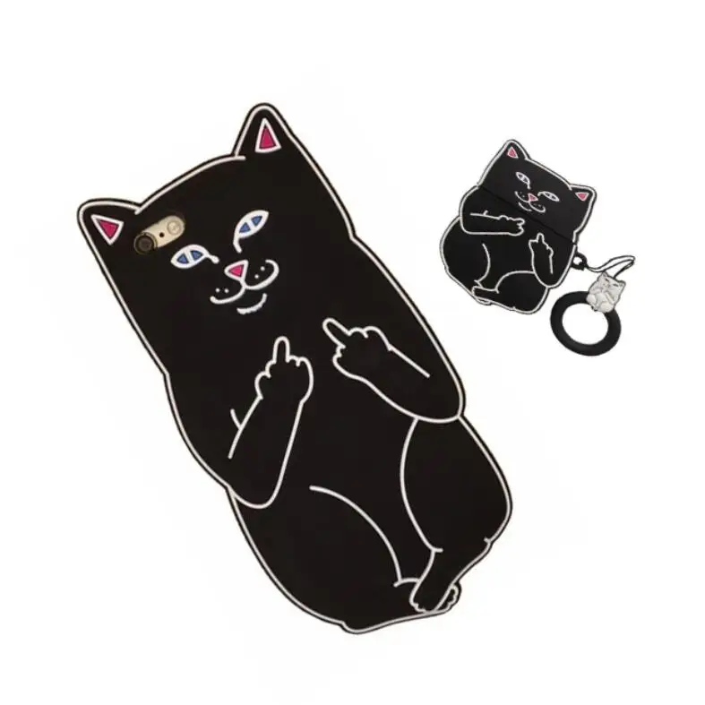 

Cool Popular Flip Cat Bundle Cover For Airpods Case for iPhone XS Max XR X 6 6S 7 8 Plus
