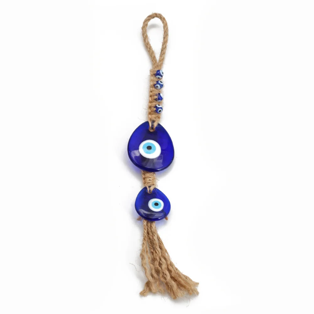 Liyeehao Perline Blue Eye Amuleto di Vetro Turco, Appeso Turco Evil Eye Evil Eye Hanging Decor Ornamento da Parete per malocchio, Ornamenti Decorativi