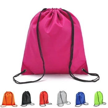

7 Colors Man Women Solid Color Drawstring Bag Backpack Portable Sports Storage Bag for School Travel Gym Yoga