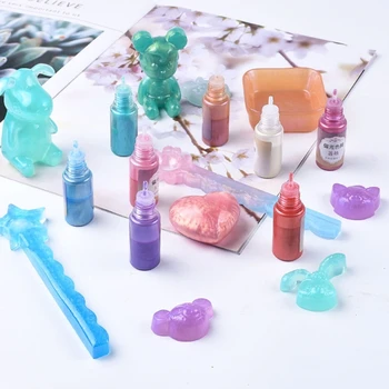 

12 Colors Epoxy Resin Pigment Pearl Liquid Resin Colorant Each 0.35oz Non-Toxic Epoxy Resin Dye Polarizing Resin Pigment
