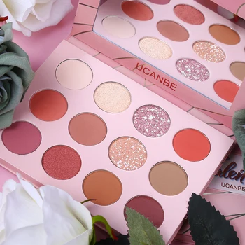

UCANBE 12 Color Valentine Eyeshadow Palette Makeup Nude Matte Shimmer Glitter Waterproof Pearlescent Pigmented Eye Shadow Powder