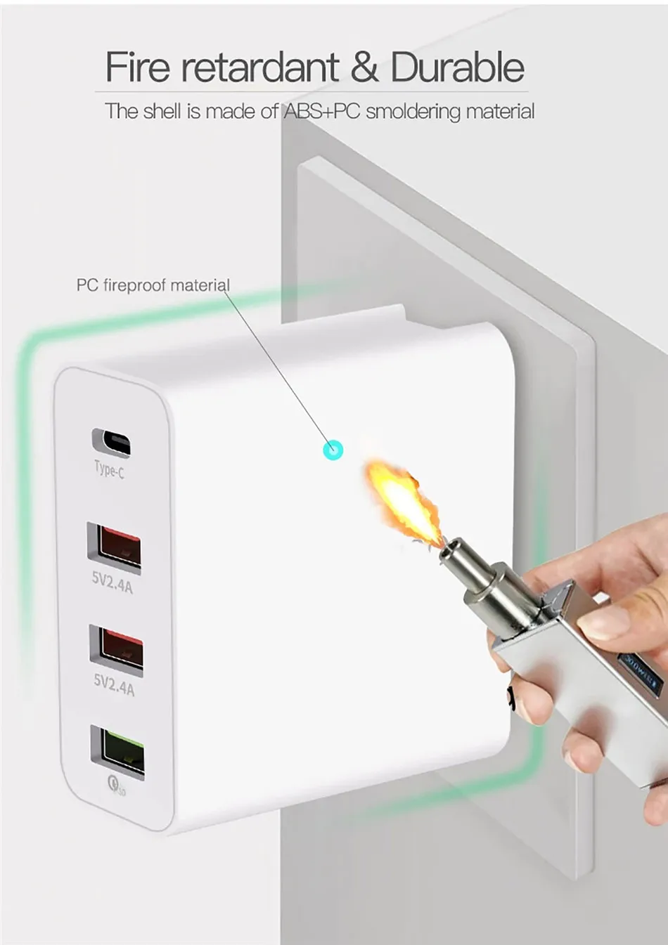 OTTWN 48 Вт usb type-C USB-C 3,0 A Быстрая зарядка PD четырехпортовый мобильный телефон Быстрая зарядка зарядное устройство адаптер плоский PD зарядное устройство