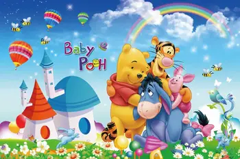 

SHUOZHIKEVinyl Custom Photography Backdrops Prop Winnie pooh Birthday Theme Photo Studio Background 19907/511-835