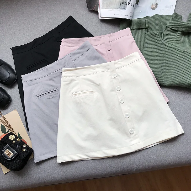 

Non-mainstream Solid Color INS Elegant Versatile Short Skirt Korean-style Side Zipper Skirt Fashion New Style Casual Western Sty