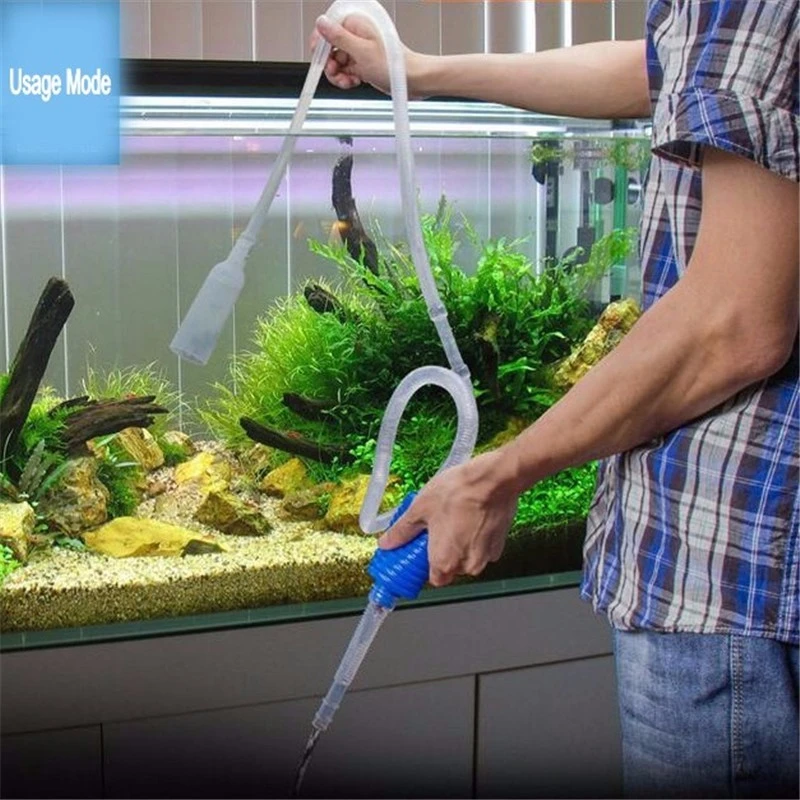 145/170cm Siphon Aquarium Cleaning Pipe Semi-Auto Fish Tank Water Changer Vacuum Pump Gravel Cleaner Tool Aquarium Accessoires