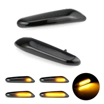 

2PCS Smoke Lens Dynamic Flowing LED Turn Signal Side Marker Light Blinker Lamp for BMW E60 E61 E90 E91 E81 E82 E88 E46 X3 X1