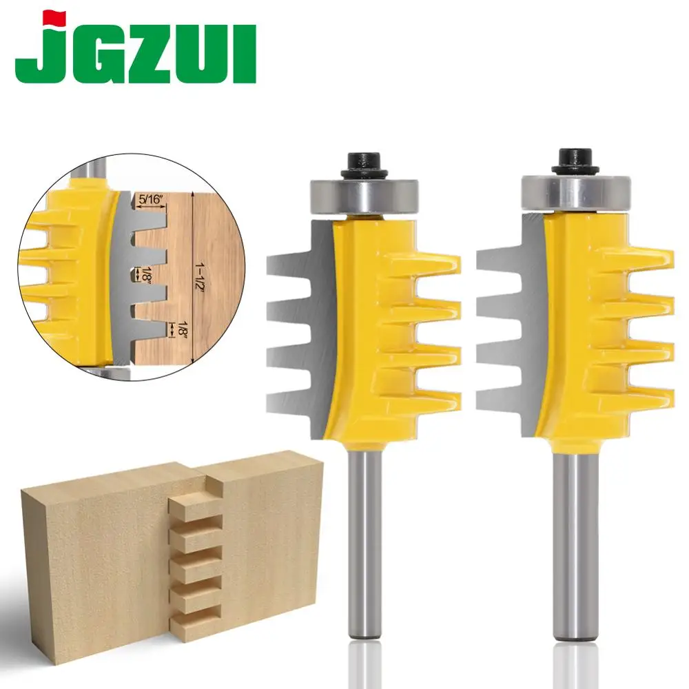 Enrutador de pegamento de junta dedo Reversible, herramientas eléctricas de enrutador de madera, cono de espiga, carril del vástago, 8mm,6mm,1/4