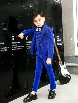 

Boys Suits Blazer Formal Coat For Wedding Party Piano Boys Dress Outfit Kids Suits Navy Blue