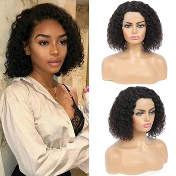 

Brazilian Kinky Curly Lace Part Human Hair Wigs 13x1 Lace Front Hair Wigs With Baby Hair Pre Plucked Remy Hair 150% Density KEMY