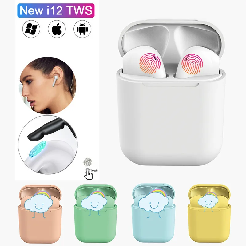 

Macaron TWS Inpods 12 Wireless Bluetooth 5.0 Earphone New TWS i12 Sport Headset Smart Touch Stereo Bass Earbuds Charging Box