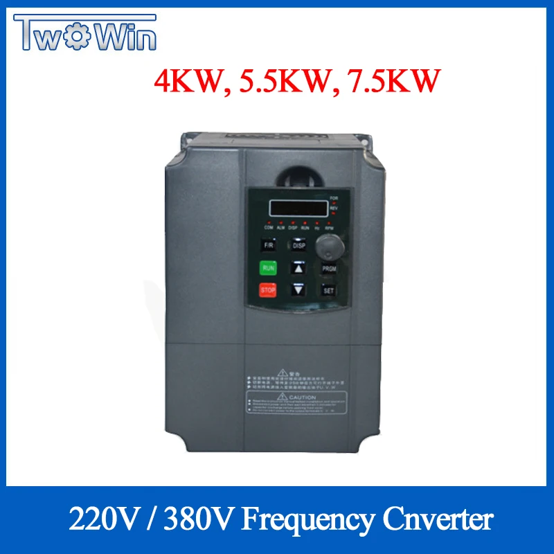 

5.5kw 7.5kw 220V 380V VFD AC Frequency Inverter Single Phase Input 3 Phase Output Drives Frequency Converter