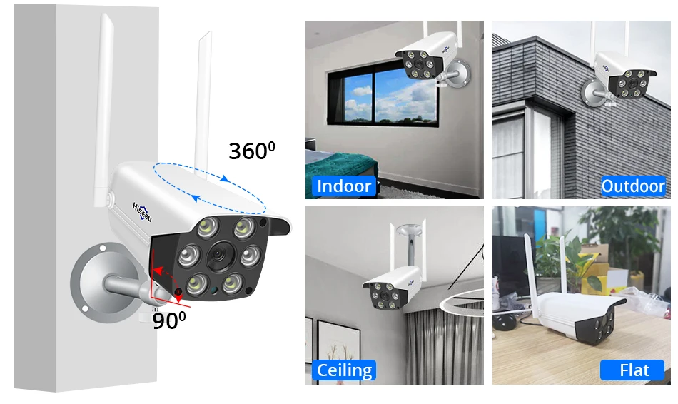 1080P 2MP 4MP wifi ip-камера, уличная ONVIF беспроводная водонепроницаемая камера, приложение, будильник, цветное ночное видение, TF карта Hiseeu