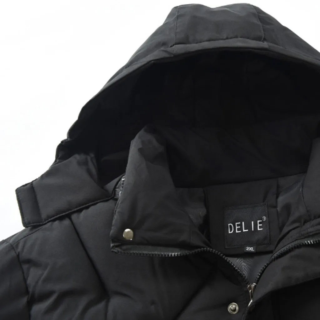 KLV parkas Winter Jacket Men Hooded Thick Warm Down Parka Coat Casual Slim Down Mens Overcoat Many Pockets High Quality hot 9107