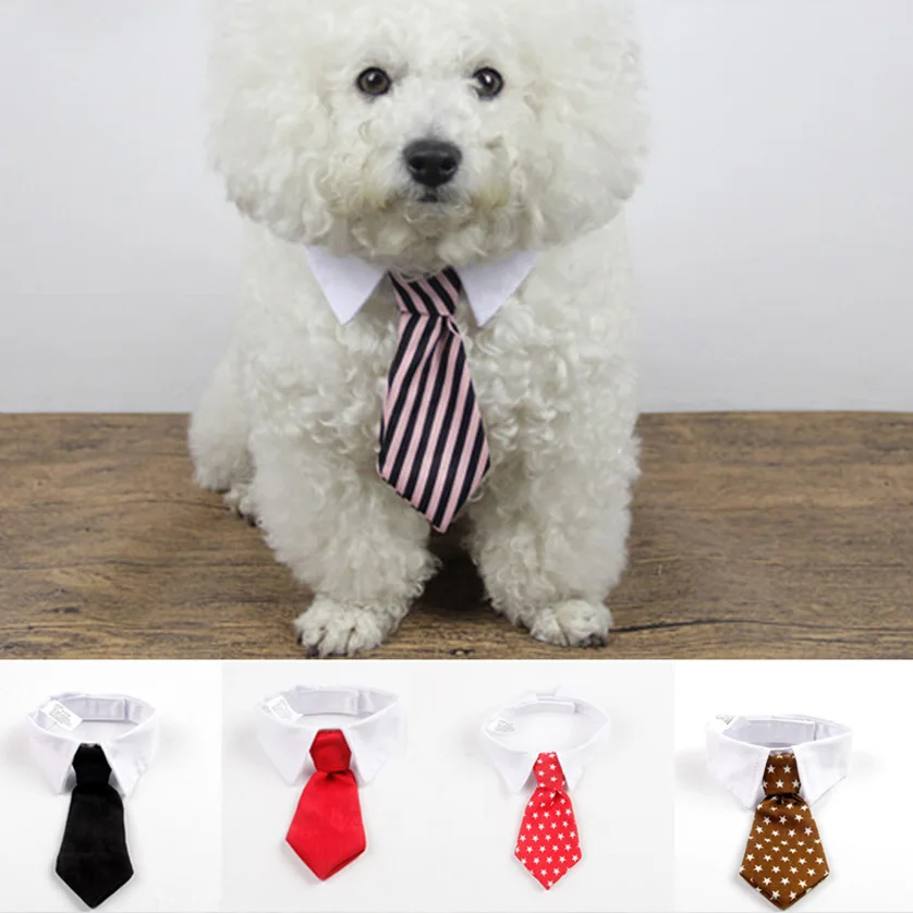 Dog Necktie Grooming Striped Neck Tie Pet Cat Collar Harness