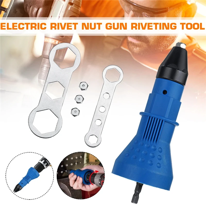 BAODANH Electric Rivet Gun Insert Nut Adaptor Drill Adapter Cordless Riveting Tool 