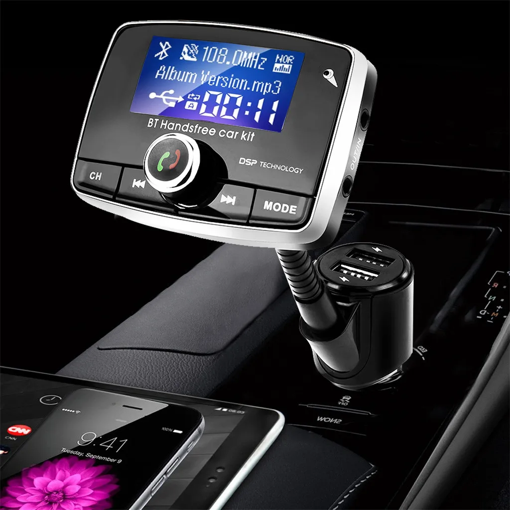 Mp3-плеер QC 3.1A с двумя портами usb 87,5~ 108,0 MHZ Bluetooth 5,0 автомобильный fm-передатчик tf-карта DC12V-24V для всех типов автомобилей# YL1