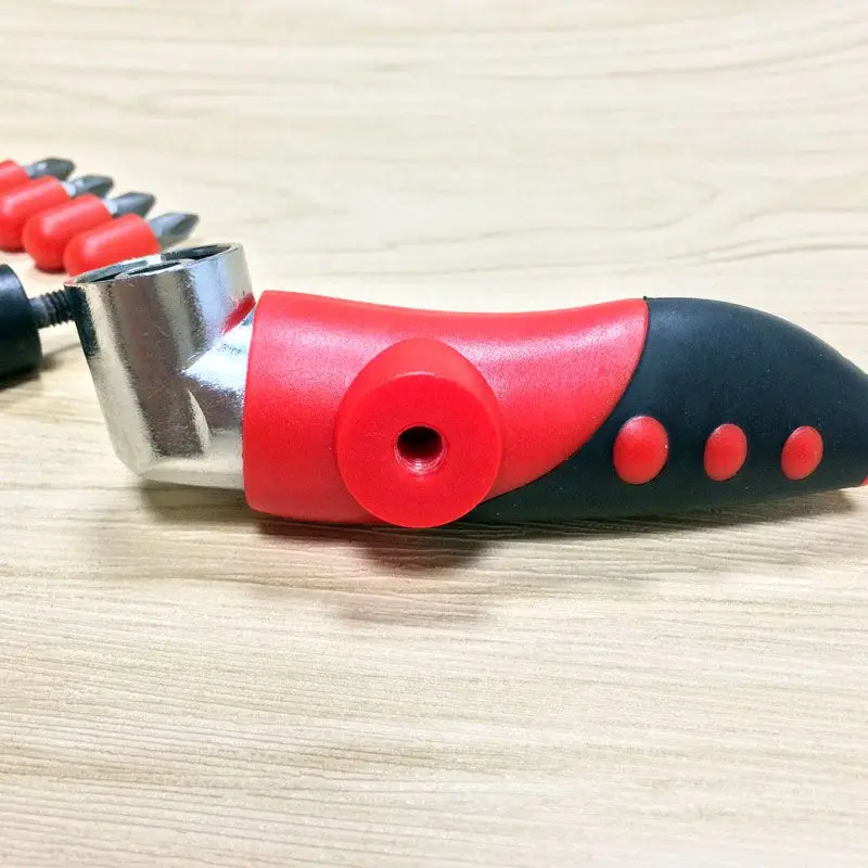 1/4 inch Magnetic Angle Bit Driver Adapter Screwdriver Adjustable Thumb Flange Off-Set Power Head Power Drill+ Phillips Bits