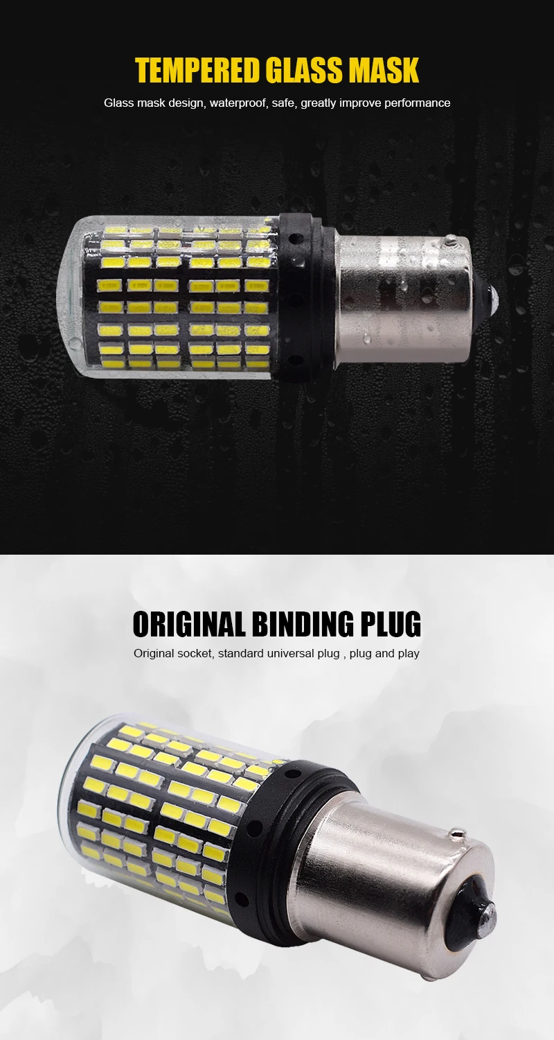 10 шт. T20 7440 W21W светодиодный лампы 3014 144smd светодиодный Canbus без ошибок 1157 1156 BA15S P21W BAU15S PY21W поворот тормозных огней сигнала светло-красный