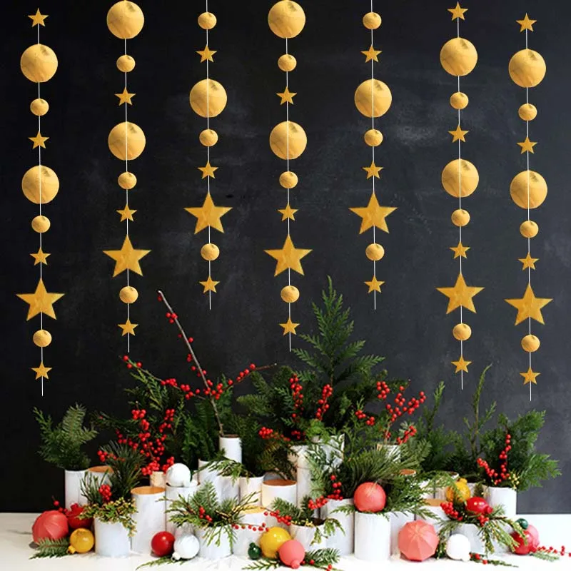 4 м Звезда розового золота круглой формы бумага для баннера гирлянда 1st С Днем Рождения украшения для детей и взрослых свадьбы детский Душ Поставки