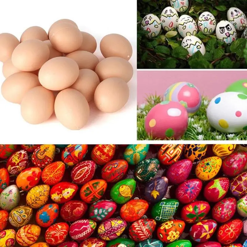 

5pcs Hen Lead The Egg Poultry Simulation Faux Fake Plastic Eggs Easter Eggs DIY Eggs
