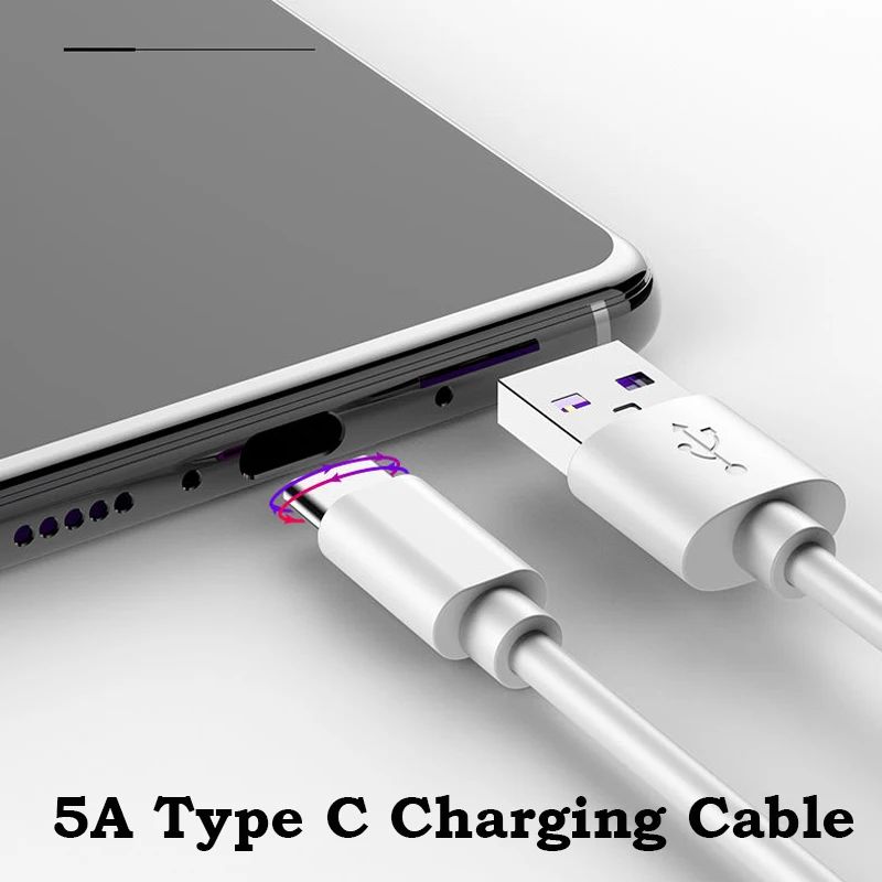 5А Быстрый кабель USB C для huawei mate 30 P30 P20 Быстрая зарядка 3,0 зарядное устройство для телефона с европейской вилкой супер кабель type C для Xiaomi Oneplus 7T