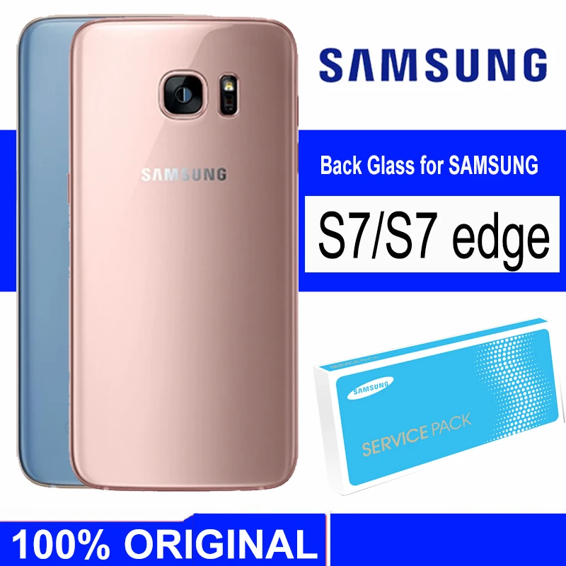 Оригинальная Задняя стеклянная панель SAMSUNG Galaxy S7 edge задняя крышка батарейного