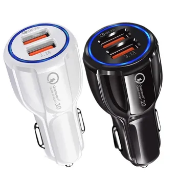 

Quick Charge 3.0 Car Charger Fast adaptive Car chargers for iphone 6 7 8 Samsung gps 6A Dual Usb Car Charger Qualcomm Qc 3.0