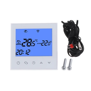 

WiFi Thermostat Remote Control Electric Floor Heating System 12/16A Touch Screen U1JB