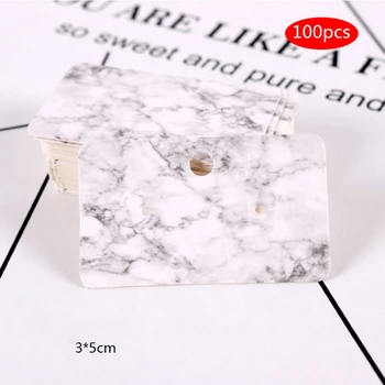 

100Pcs Earrings Pack 3x5cm Ear Stud Card Jewelry Display Hang Tag Label Printing 57BD