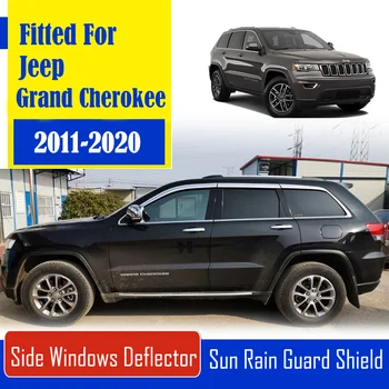 

1 Set Chrome Side Vent Sun Shade Window Visors Rain Guard Deflectors For Jeep Grand Cherokee 2011-2020